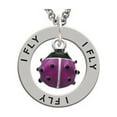thumbnail image 1 of Mini Hot Purple Ladybug I Fly Affirmation Ring Necklace, 1 of 1