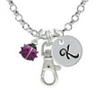 thumbnail image 1 of Mini Hot Purple Ladybug - K - Initial Badge Clip Necklace, 1 of 1