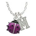 thumbnail image 1 of Mini Hot Purple Ladybug - M - Crystal Initial Sophia Necklace, 18"+1", 1 of 2
