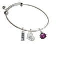 thumbnail image 1 of Mini Hot Purple Ladybug Mom Heart Expandable Bangle Bracelet, 1 of 1
