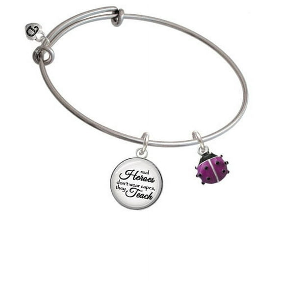Mini Hot Purple Ladybug Real Heroes Teach Bangle Bracelet