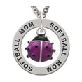 thumbnail image 1 of Mini Hot Purple Ladybug Softball Mom Affirmation Ring Necklace, 1 of 1
