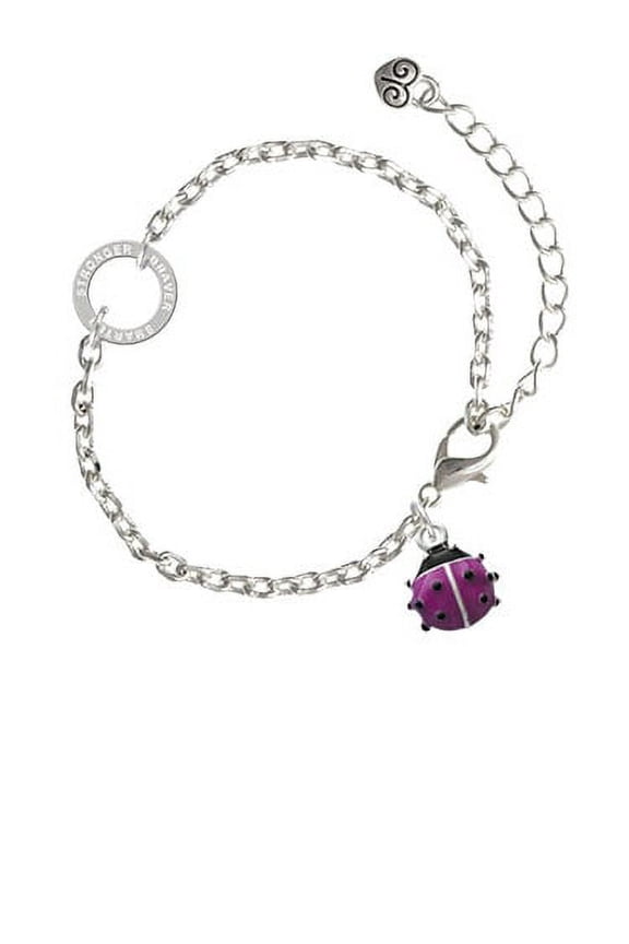 Mini Hot Purple Ladybug - Stronger Braver Smarter Ring Zoe Bracelet
