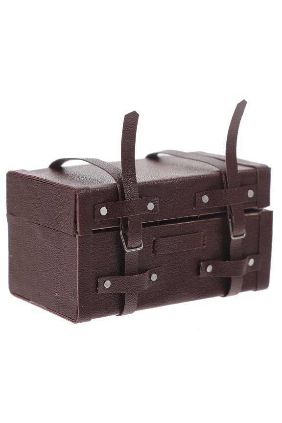 Mini House Ornament Imitation Leather Wooden Box Ornaments Retro Decor Baby Household Scene