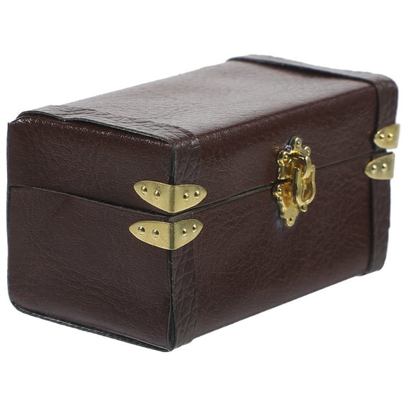 Mini House Suitcase Miniature Luggage Vintage Suitcases Brown