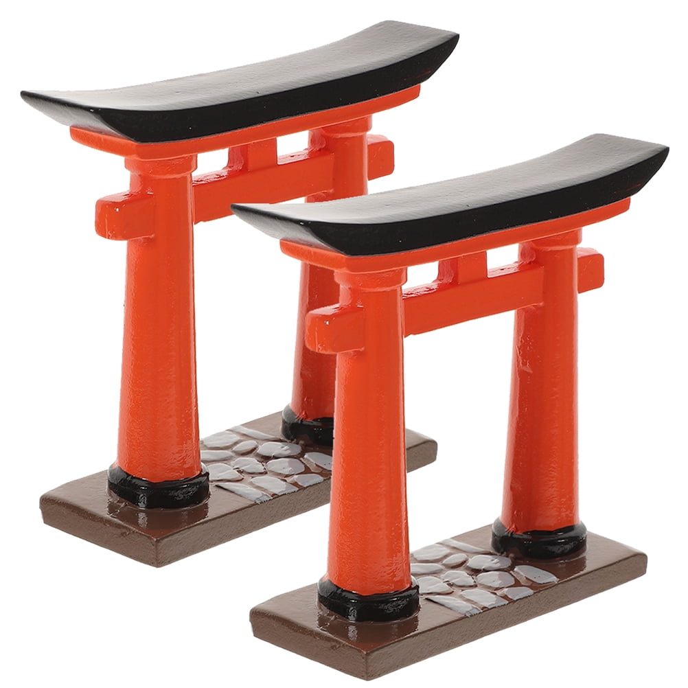 SKISUNO Micro Landscape Gate Model Resin Red For Hobbyists 2Pack 3.5X3 ...