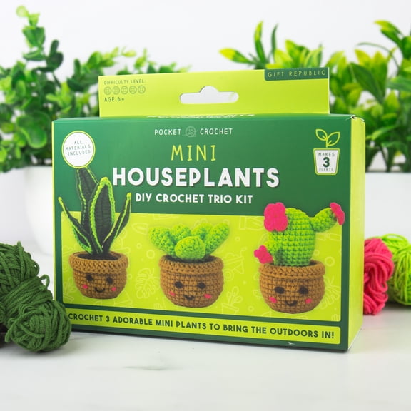 Mini Houseplants DIY Crochet Trio Kit  Create 3 Adorable Plants