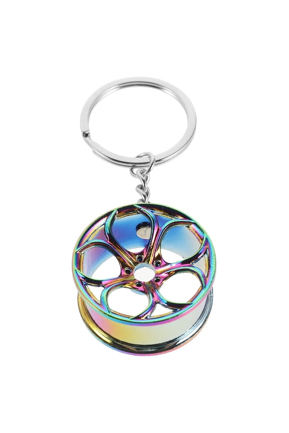 WHAMVOX Creative Car Wheel Keychain for Handbag Made of Metal Multi Color Durable Compact Size 1.5 inches