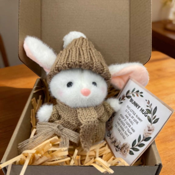 Mini Huggable Bunny Stuffed Animal, Soft and Cuddly Plush Toy, Adorable Springtime Gift for Collectors and Young Enthusiasts