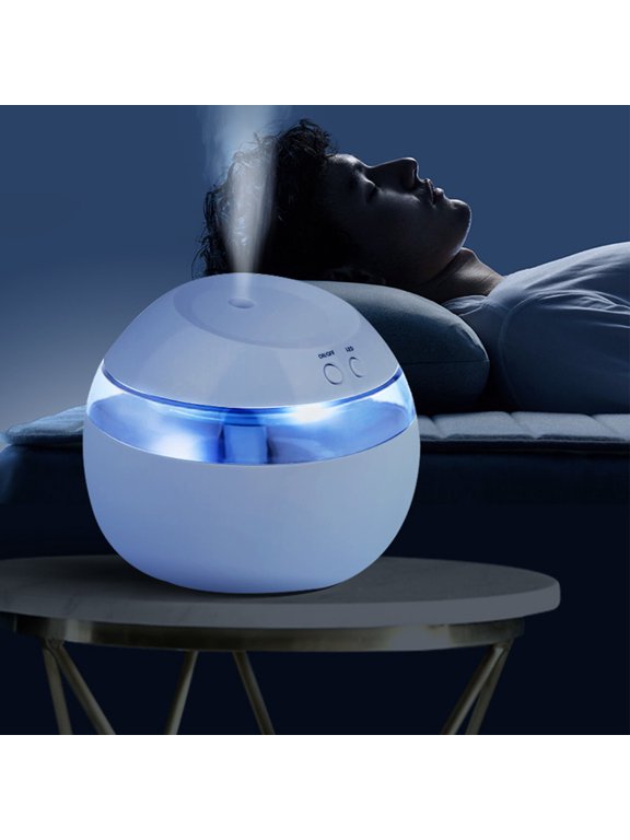Mini Humidifier 300ML USB Humidifier, Cool Mist Air Humidifier Night Light Auto Shut Off Quiet Operation Fine Mist Technology Portable Desktop Humidifier for Bedroom Office Car Plants Travel Home Use