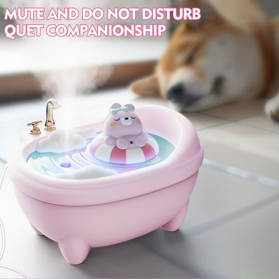 Mini Humidifier For Kids - Cute Bathtub Humidifier, Ambient Light Mini Bedroom Office Mute Spray Desktop Hydrator Gift, Humidifier For Baby Cool Mist Air
