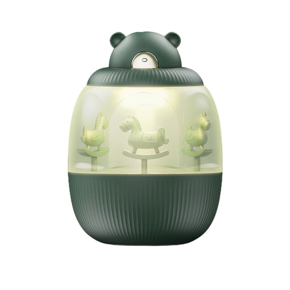 Mouliraty Mini Humidifiers Cute Micrometer Mist Humidifier, With Light, Carousel Box, For Office Home Desk