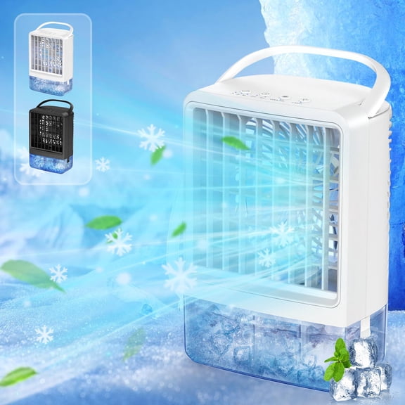 Mini Humidifying Air Cooler Fan USB Rechargeable Portable Desktop Cooling Fan with Mist for Home Office Travel by PALIFEUR