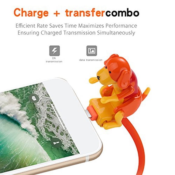 Mini Humping Dog USB Cable 1m, Funny Phone Charger Line, Novelty Data Cable for Android