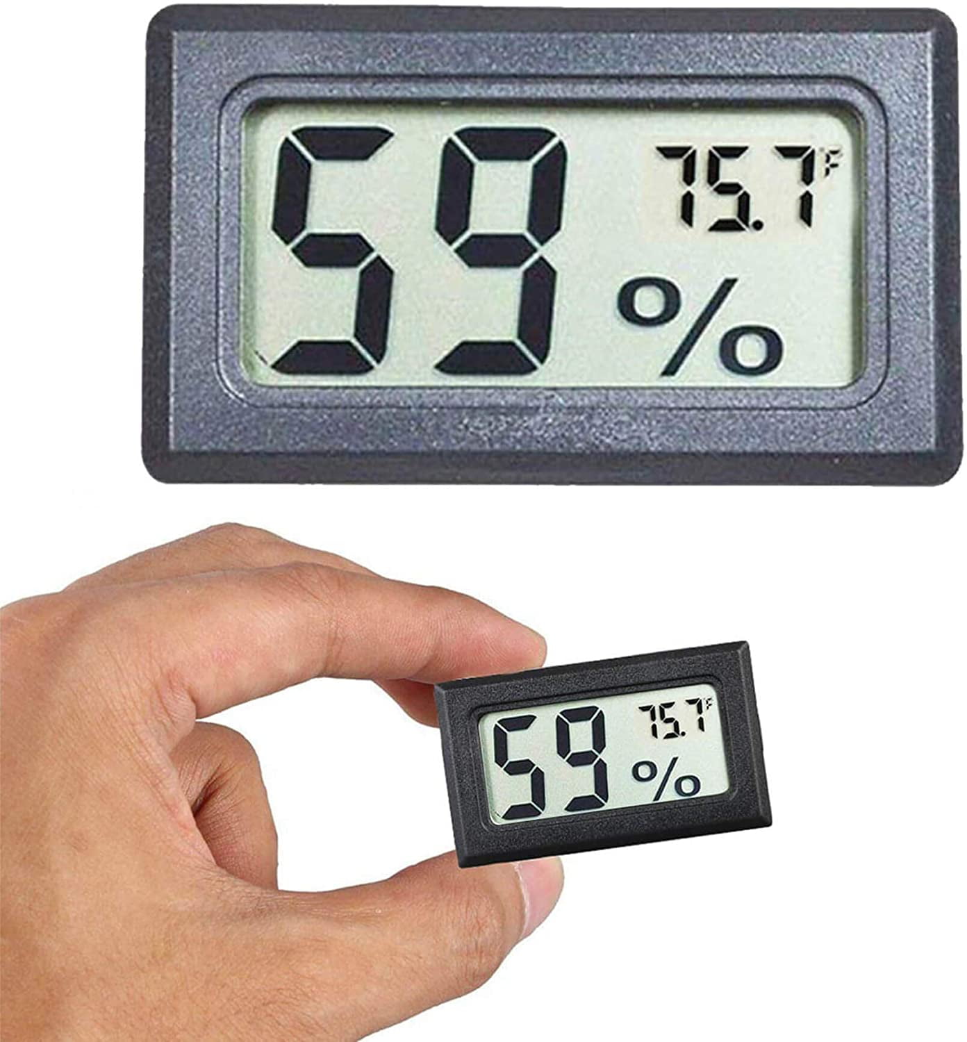 TSV Mini Digital Thermometer Hygrometer, Small Indoor Humidity Gauge with  Temperature Meter Sensor Fahrenheit (℉) for Humidor, Greenhouse, Reptile  Tank, Home, Jars 
