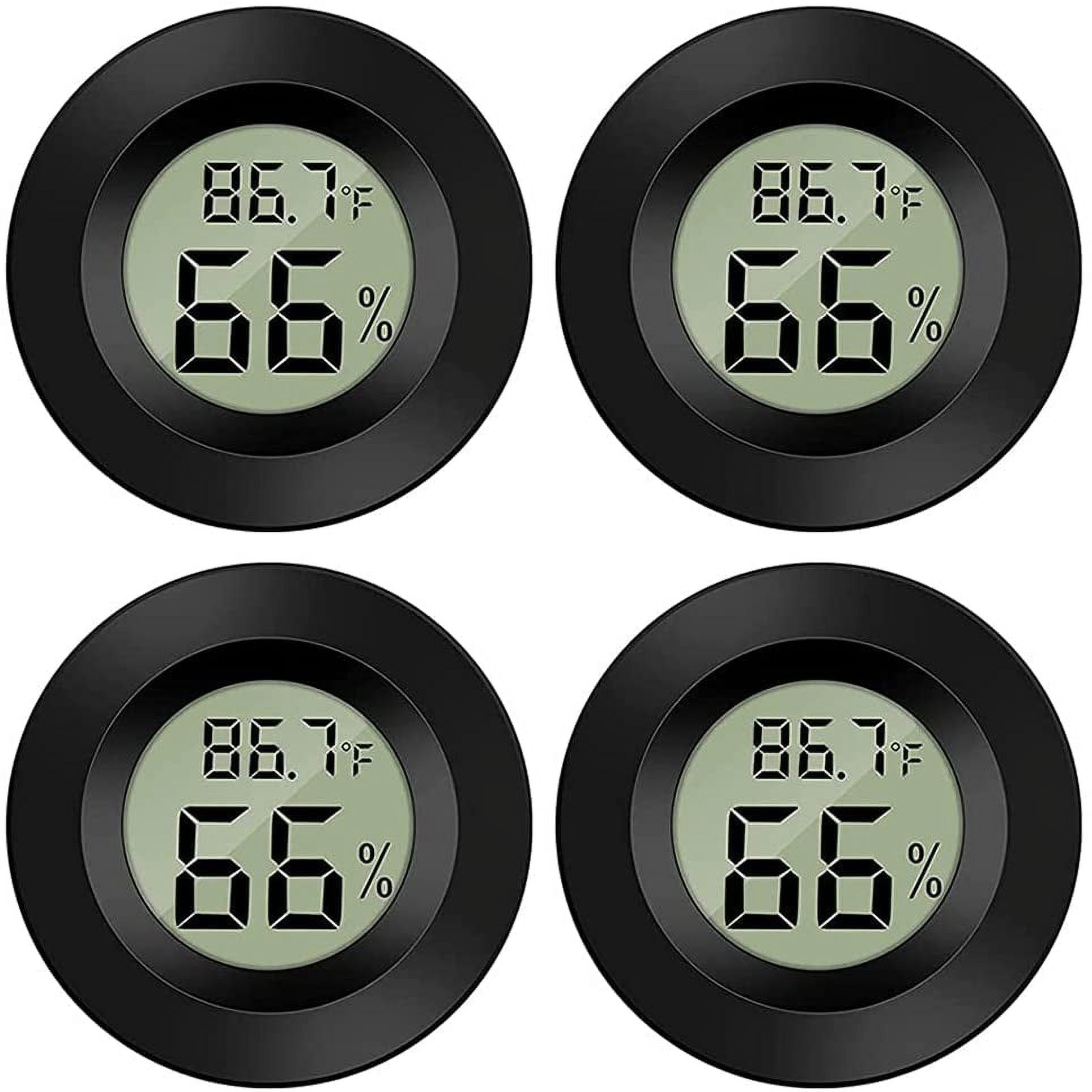 2 Pcs Reptile Thermometer Hygrometer, Round Monitor Humidity Meter Temperature Gauge Monitor Lcd Digital Display For Spider Tortoise Tank Greenhouse Basement Lizard Dehumidifiers H I.1516432984