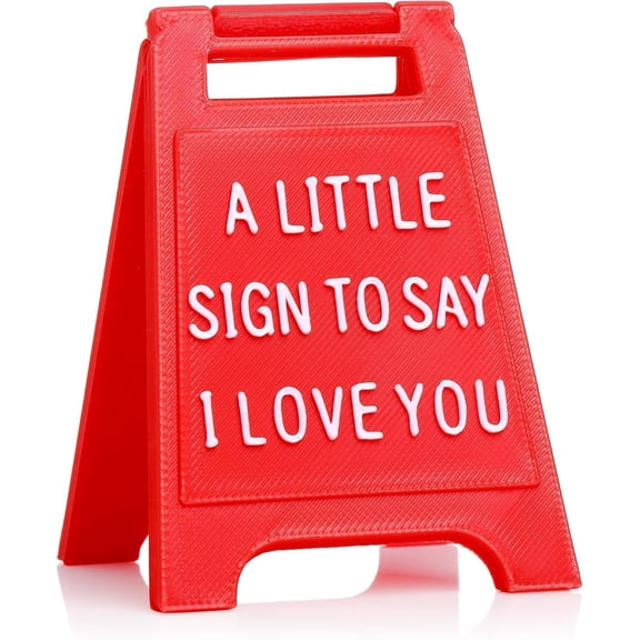 Mini I Love You Desk Sign, Cute Freestanding Love Message Table Decor, Romantic Plastic Desktop Sign Gift for Boyfriend, Girlfriend, Husband, Wife, Valentine's Day, Anniversary, Birthday
