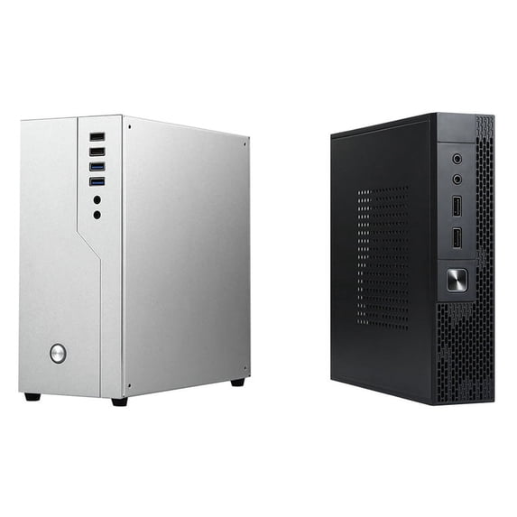 Mini ITX Computer Case All Aluminum Soft HTPC Single Slot Case with ITX Computer Case TX02 Mini Desktop Case