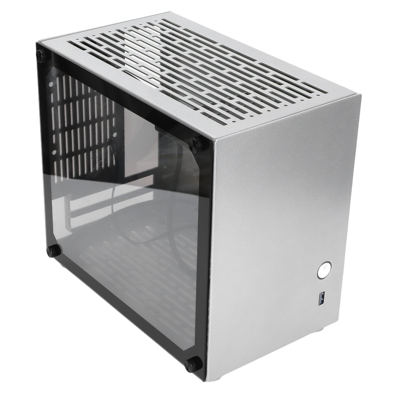 MiniITX Computer Case, Portable Desktop PC Cases, Panoramic Side View
