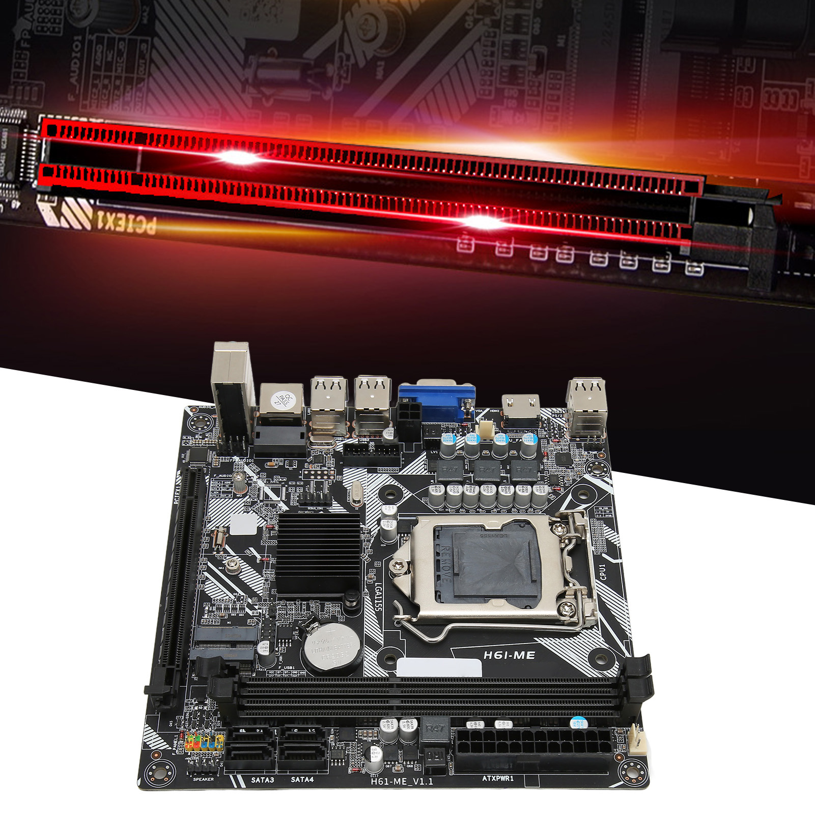 Mini ITX Motherboard, PC Motherboar Maximum 16GB NVME WiFi M.2 LGA 1155