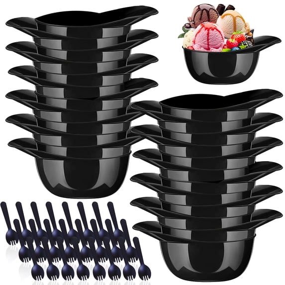 Mini Ice Cream Bowl Baseball Helmet Shaped Snack Dessert Bowl Tableware with 100 Disposable Scoops Party Supplies