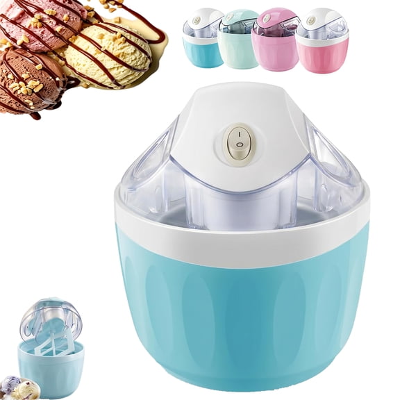Mini Ice Cream Maker,17 oz Small Single Serve Compact Electric Makers,One-Touch Aluminum Bowl for Dorms & Kitchens