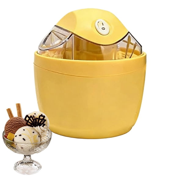 Mini Ice Cream Maker, Small Home Personal Dessert Maker with One-Touch Control DIY Single Serving Gelato Treats Sorbet for Family