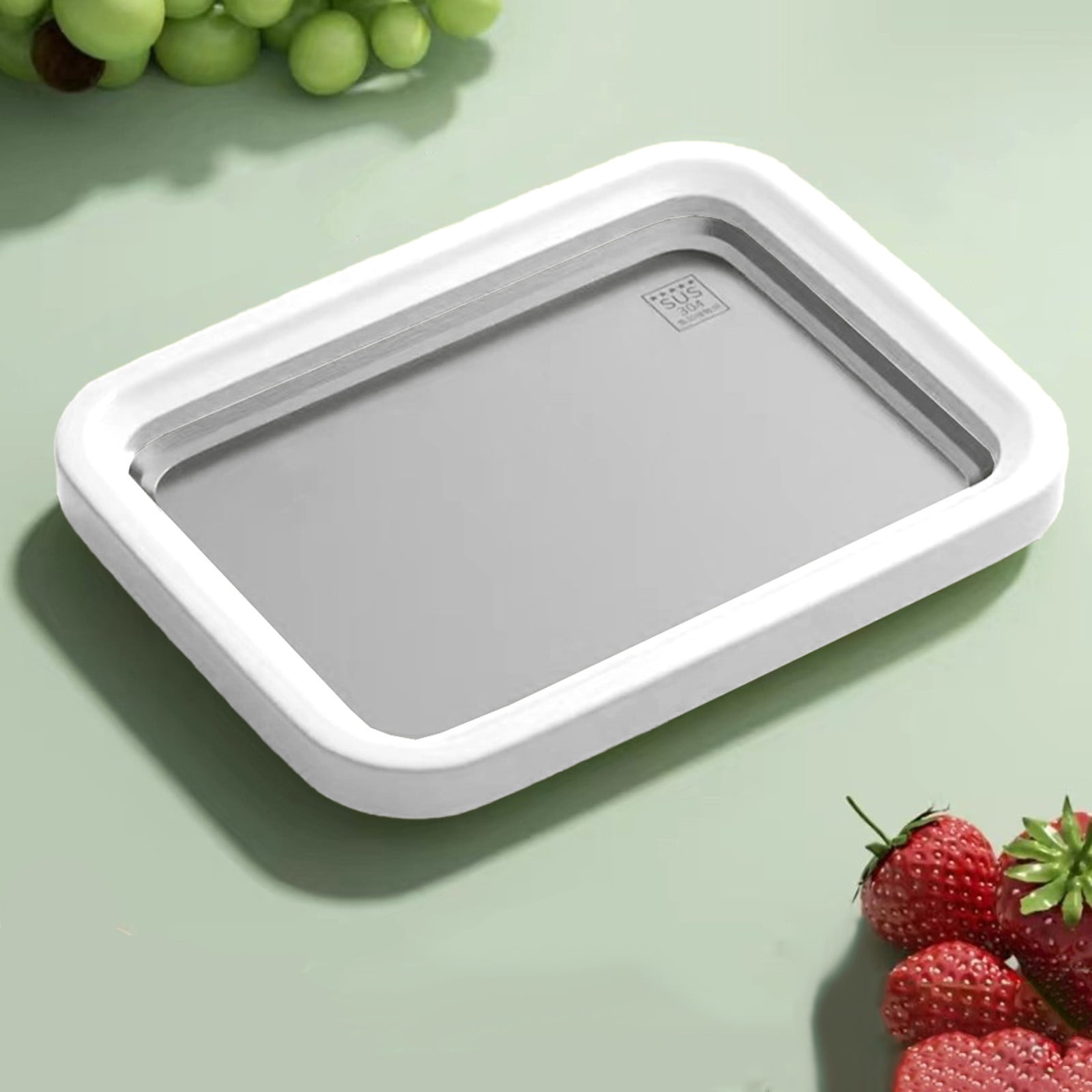 Mini Ice Cream Maker Stainless Steel Yogurt Frying Pan Tray No Plug Needed Portable Aluminum Alloy Kids Household Summer Dessert Machine Fast Cooling Easy Clean