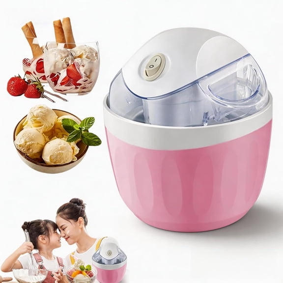 Mini Ice Cream Maker with Easy-Lock Lid 15-Min Fast Frozen Yogurt, Sorbet & Gelato Maker, Healthy Homemade Dessert Appliance