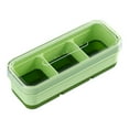 thumbnail image 1 of Mini Ice Cube Tray with Lid - 3-Cell BPA-Free Food Grade Silicone, Soft Bottom & Leakproof Design for Cocktails, Kids, RV, Compact, Space-Saving (4.3x3.5in) Green, 1 of 1