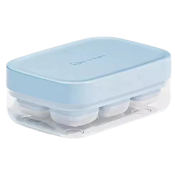 Mini Ice Cube Tray with Lid, 6 Cavity Silicone Small Ice Mold, Easy Release Stackable Ice Cube Maker, Ice Tray for Freezer Cocktail Whiskey Drinks Baby Food Summer Use