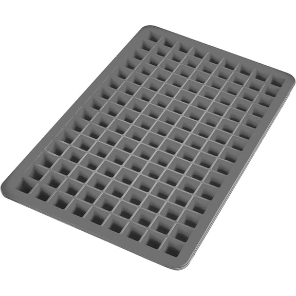 Mini Ice Cube Tray with Lid Small Tiny Ice Maker for Freezer, Silicone Mini Ice Cube Tray Small Square Nugget Ice Makes 135 Tiny Cubes BPA Free Stackable Dishwasher Safe Charcoal Gray Trays