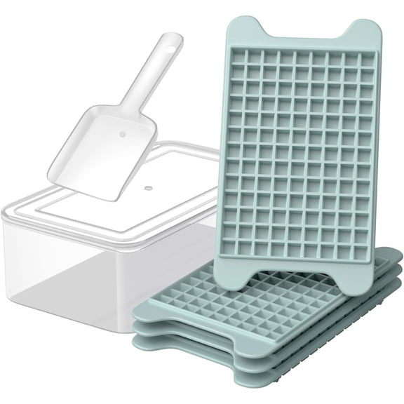Mini Ice Cube Tray for Freezer: Nugget with Bin - Crushed Making 4117 PCS Icecube Easy Release Iced Maker Trays