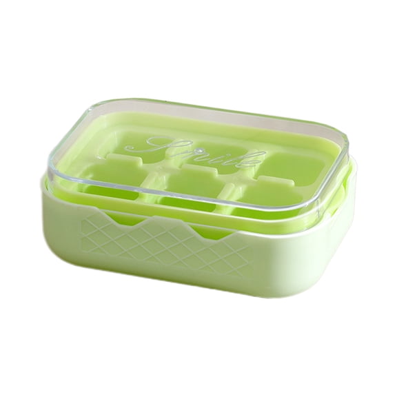 Mini Ice Cube Tray with Lid and Bin - 6-Cubes Each,Easy Remove and Stackable, Small Ice Cube Trays for Fridge coffee and personal use