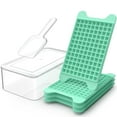 thumbnail image 1 of Mini Ice Cube Tray with Lid and Bin: TINANA 117×4 PCS Small Ice Trays for Freezer - Easy Release Nugget Ice Tray with Lid - Green, 1 of 7