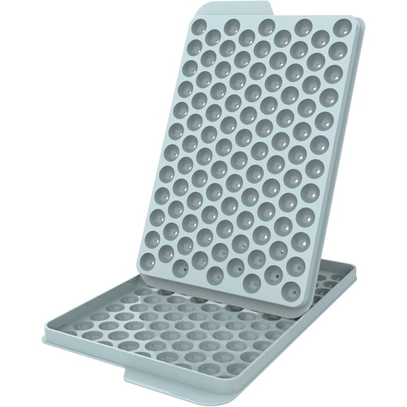 Mini Ice Cube Trays, 0.55” Tiny Pebble Ice for Iced Coffee & Cocktails, Fast Chill, Easy Twist Release, Stackable (1 Pack, Blue)