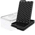 thumbnail image 1 of Mini Ice Cube Trays, 0.55” inch Pebble Ice for Stackable with Lid & Storage Bin Iced Coffee & Cocktails, Fast Chill, Easy Twist Release (2 Pack, Black), 1 of 8