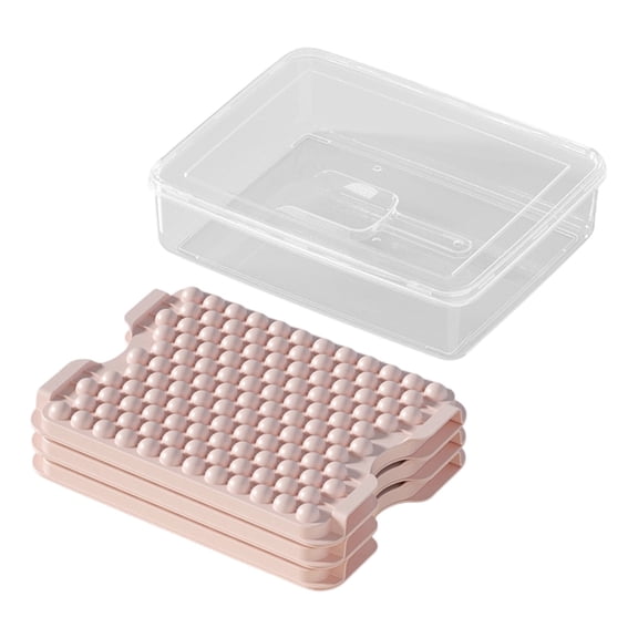 Mini Ice Cube Trays 2-3 Pack, Tiny Pebble Ice for Iced Coffee Cocktails, Fast Chill Easy Twist Release, Stackable Silicone Tray with Lid and Storage Bin, Includes Ice Scoop