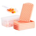 thumbnail image 1 of Mini Ice Cube Trays for Freezer, 104x4 PCS Round Ice Cube Mold with Lid and Bin for Chilling Drinks, Easy Release Nugget Ice Tray （4Pack Pink Ice trays & Ice Scoop）, 1 of 6