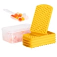 thumbnail image 1 of Mini Ice Cube Trays for Freezer, 104x4 PCS Round Ice Cube Mold with Lid and Bin for Chilling Drinks, Easy Release Nugget Ice Tray (4Pack Yellow Ice trays & Ice Scoop), 1 of 6