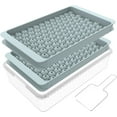 thumbnail image 1 of Mini Ice Cube Trays for Freezer(2 Pack), 0.55In Ice Cube Tray with Lid and Bin, 104x2 PCS Crushed Ice Trays Easy Release for Chilling Drinks Coffee Cocktail (blue), 1 of 5