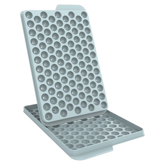 Mini Ice Cube Trays, Small Tiny Round Pebble Crushed Nugget Ice Trays for Freezer with Lid - Chilling Drinks Coffee Juice(1 Pack/0.55In）