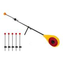 Mini Ice Fishing Rod Ultra-Light ABS Pole Tip Portable Fish Trackle Accessories For Outdoor Winter - with 5Pcs Large/Small Red Ball Spring