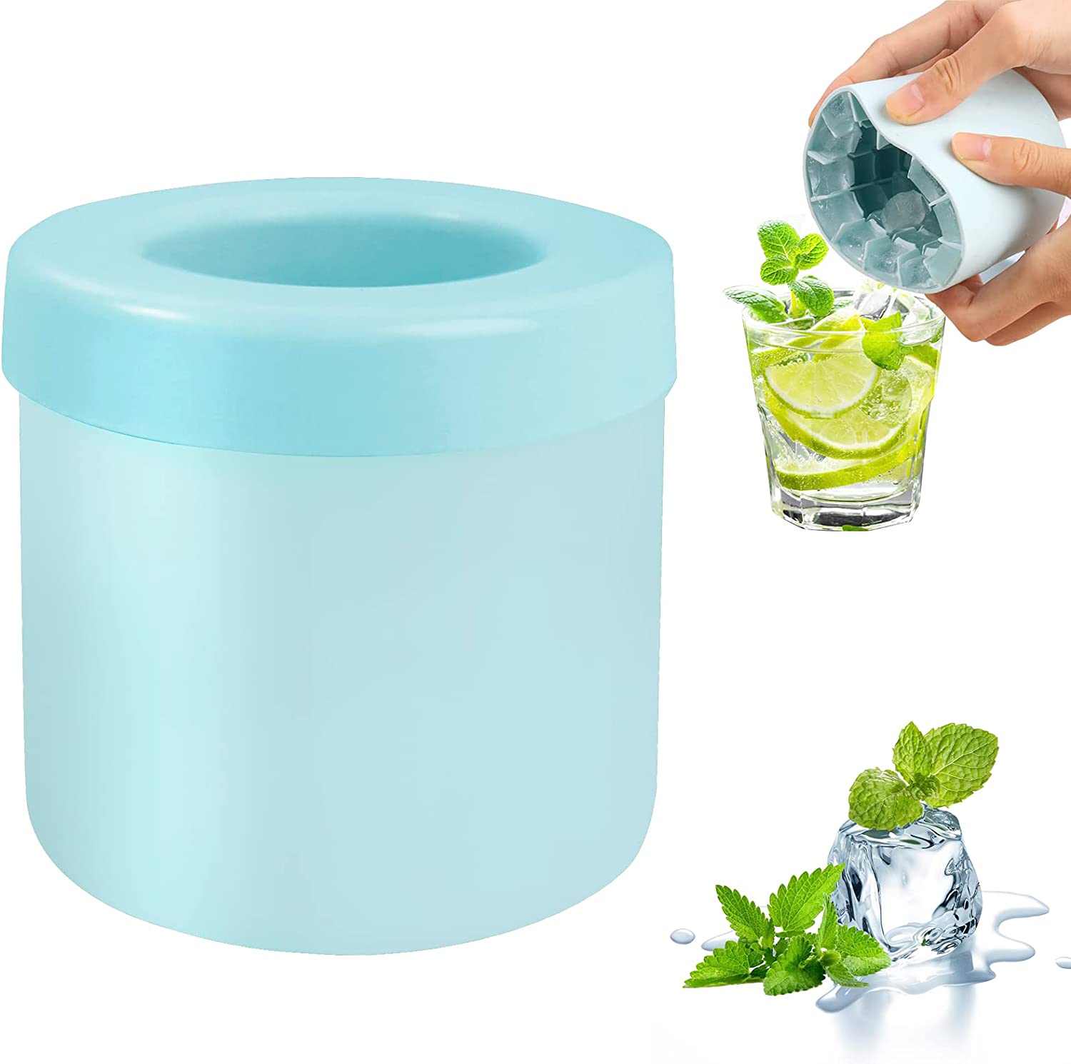 Mini Ice Maker Cup, Cylinder Silicone Ice Cube Molds, Small Ice Maker Cube Trays, Ice