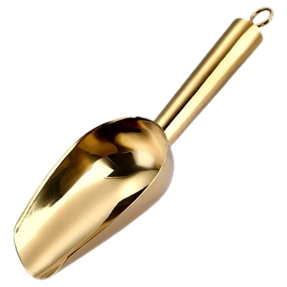 Mini Ice Scoop Set of 7, CMYYNNA 3 Ounce Gold Stainless Steel Scoops for Candy/Flour/Sugar, Small Metal Scoops for Party/Canisters Jars/Kitchen Bar/Ice Maker, Rust Proof & Dishwasher Safe