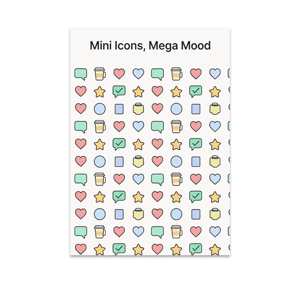 Mini Icons Mega Mood Art - Home Decor Enthusiast - 13x19 Poster Print