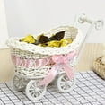 thumbnail image 1 of Mini Imitation Vines Weaving Basket Wooden Small Cart Sugars And Fruit Basket with Handles Small Berry Baskets for Strawberries Apples Wood Craft Garden Gift Boxes Picking Picnic Lawn Wedding Party, 1 of 6
