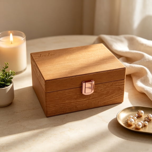Mini Imitation Wood Storage Box with Hinged Lid, Decorative Home Organizer for Jewelry or Small Keepsakes 5.51 × 4.13 × 2.83 in