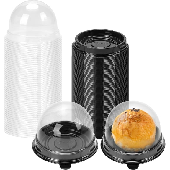 Mini Individual Cupcake Container 2.8x2 IN Mini Cupcake Boxes Desk Pet Containers for Chocolate Covered Cookies, Mooncake(50 P, Bl)