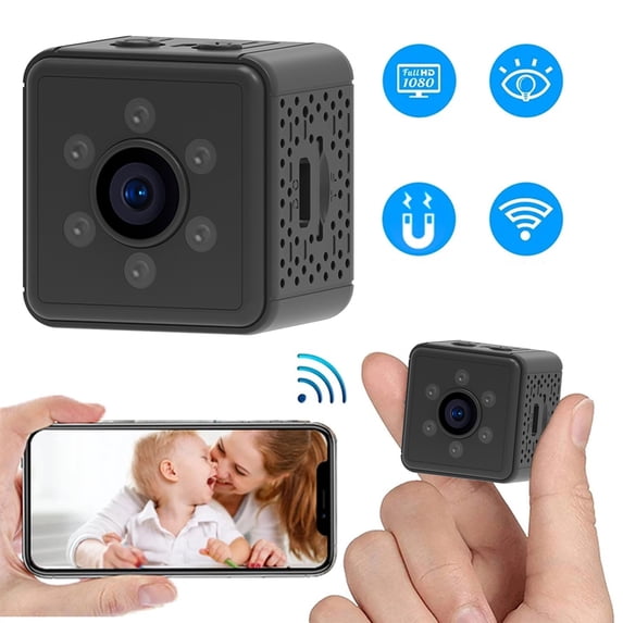 Mini Indoor Camera, 1080P Wireless Security for Home, Magnetic Mount with Night Vision, Smart Motion Detection Alerts